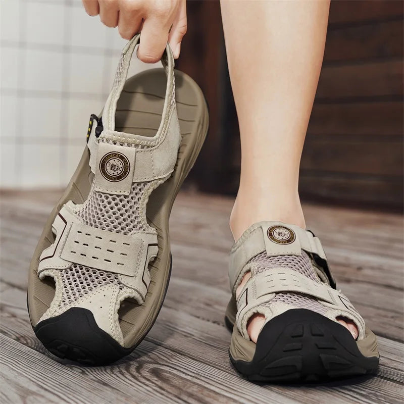 Summer Men' Sandals Breathable Beach Shoes Outdoor Men Casual Sandalies Fashion Male Casual Flats Quick Dry Walking Summer Shoes