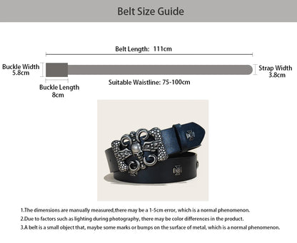Black Punk Style PU Leather Belt Unisex Gothic Fashion Accessory Cross rivet decoration Y2K rock hip-hop style Jeans Belt Gift