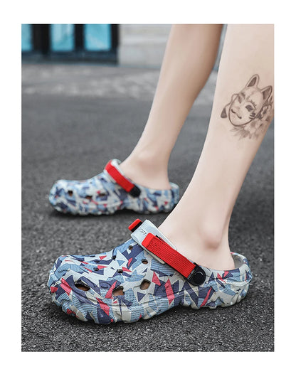 Size 40-47 Men Sandals Casual Street Light EVA Men's Casual Shoes Hole Shoes Clogs Home Garden Outdoor Male Beach Flat Slippers