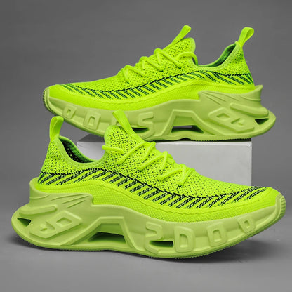 Trendy Men's Easiest for Match Breathable New Sports Shoes - Breathable Woven Upper with Striped Design, Lightweight and Plaid, Sports Shoes for Running, and Training Wear
