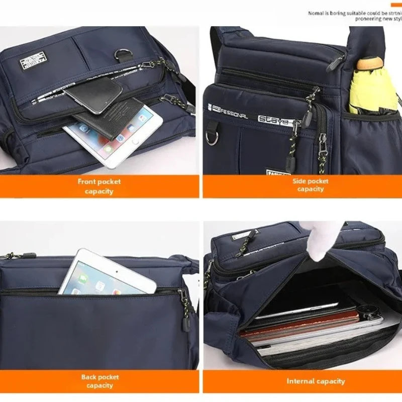 Men's business single-shoulder bag Large Capacity Men's Casual Multi-layer Pocket Fashion Single Shoulder Messenger  Bag