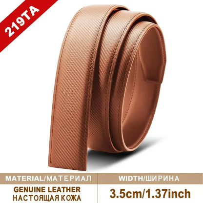 Men Belt Genuine Leather Belts Without Buckle Black Brown Men's Belts Without Buckle Cowskin  Luxury Belt  Cinturones Para Mujer