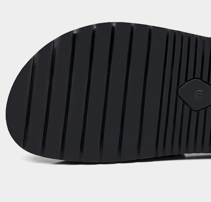 Summer Fashion Casual Flip Flops for Men New Designer Black Cow Leather Slippers Male High Quality Korean Outwear Slides Men
