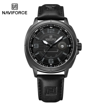 NAVIFORCE  High Quality Male Wristwatch PU Band Calendar Brand Men Quartz Watch Auto Date Display Waterproof Clocks Reloj Hombre
