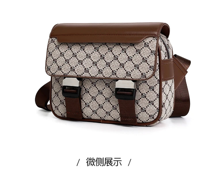 2026 New Design Shoulder Bag Men Crossbody Bag Fashion Business PU Leather Chest Bag Male Mobile Phone Bag Purses Handbags