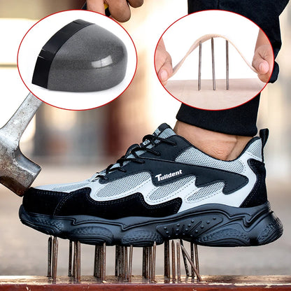 Safety Shoes, Puncture and Smash Resistant Work Shoes, Men's Protective Shoes, Wear-Resistant Work Boots
