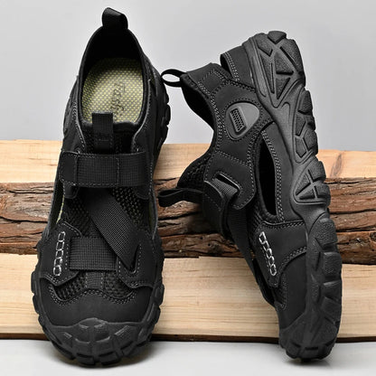 Comfort Men Mesh Sandals Lightweight Summer Shoes Outdoor Quick-Dry Wading Aqua Shoes Non-Slip Travel Beach Flats  Daily Sandals