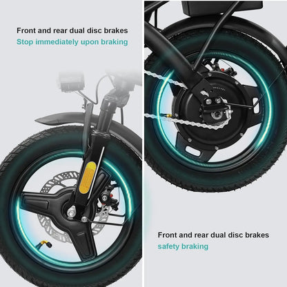 Electric Bike for Adults and Teens, 520W-1200W Motor, 20-28MPH, 32 Miles Range, 48V 10Ah Battery, 3-Level Pedal, Customized