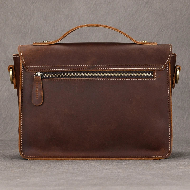 Luufan Crazy Horse Leather Men's Shoulder Bag Vintage Messenger Bags Men Male Small Travel Crossbody Bags Man Handbag Sling Bag