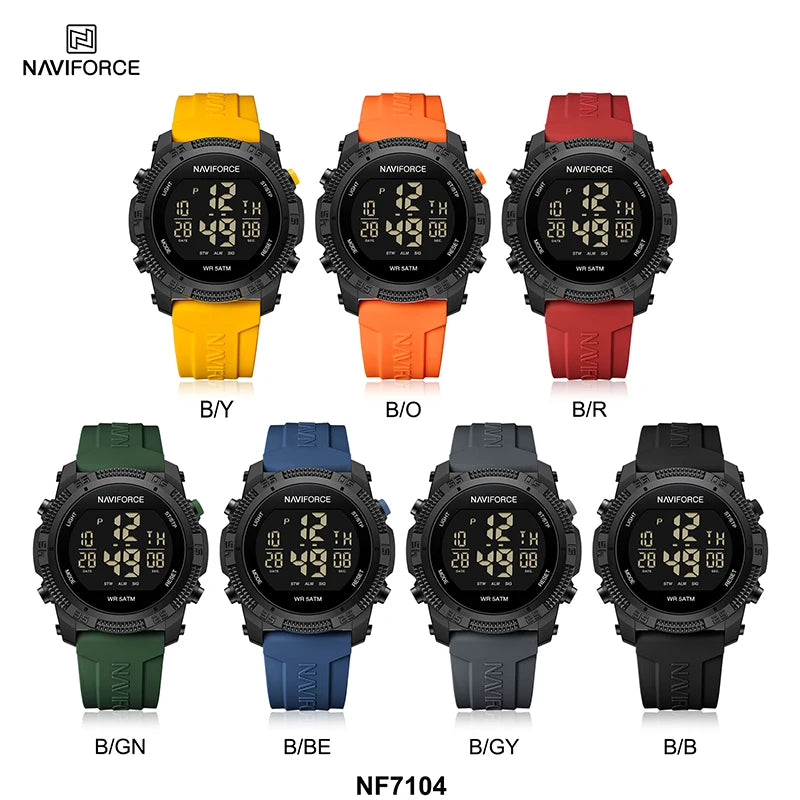 New Style NAVIFORCE Fashion Waterproof Men's Electronics Wrist Watch Sports Luminous Watches Silicone Strap Male Clocks Gifts