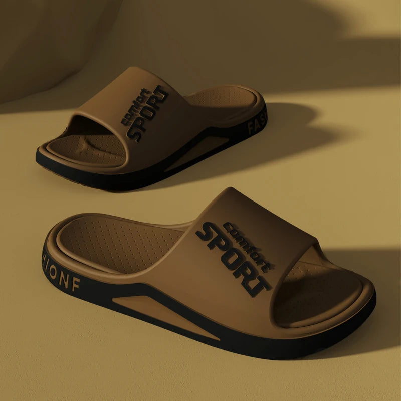 Fashion Men's Sandals Summer EVA Comfortable Anti-Slip Soft Soles House Slippers for Indoor Outdoor Wear Breathable Shower Slide