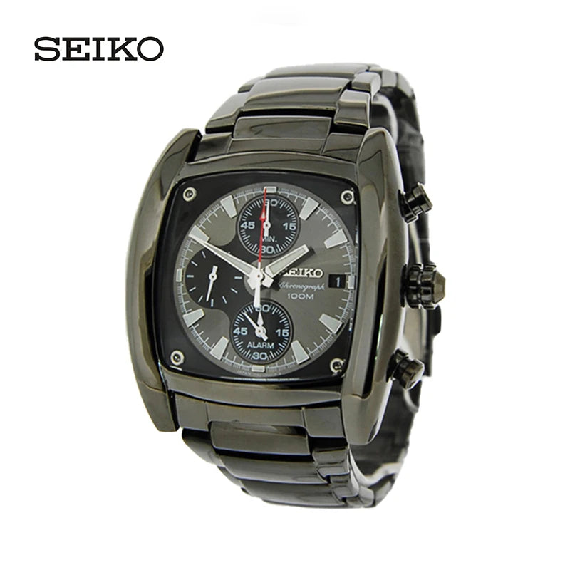 Original Japan SEIKO Men Watch Chronograph Series Quartz Watches 100m waterproof Sports watch SNA765J1