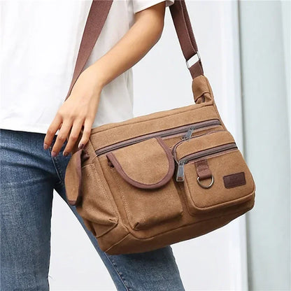 Men's Canvas Shoulder Bag Casual Tote Travel Crossbody Bag Luxury Messenger Bag High Quality Fashion Handbag Chest Bag