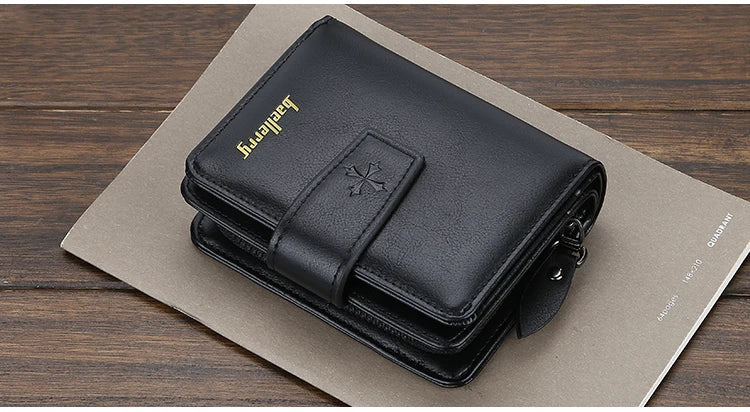 New Business Men Wallets Zipper Card Holder High Quality Male Purse New PU Leather Vintage Coin Holder Men Wallets