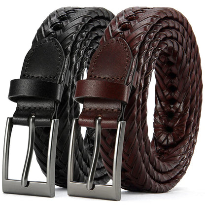 High Quality Genuine Leather Men Belts LONG Large Pin Buckle Metal Automatic Buckle High Quality Casual for Jeans Women Strap