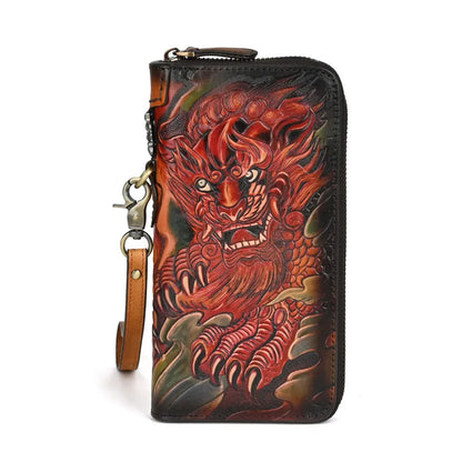 Men's Genuine Leather Wallet with Handcrafted Embossed Design