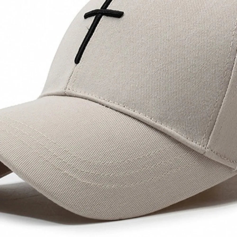 New Cross Embroidered Baseball Hat Adjustable UV Protect Duck Tongue Cap Breathable Show Face Small Sun Hat Unisex
