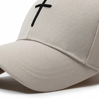 New Cross Embroidered Baseball Hat Adjustable UV Protect Duck Tongue Cap Breathable Show Face Small Sun Hat Unisex