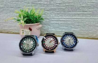 AILANG Fashionable and Noble Red Top Men Mechanical Watch Button Gambling Table Game Roulette Watches Pointer Sapphire Watch
