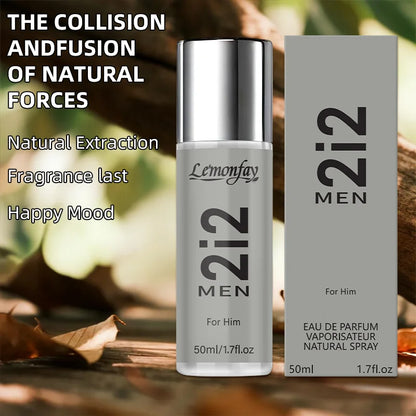 Lemonfay 2i2 Men Eau De Parfum For Him Natural Spray Long Lasting Fragrance 50ml/1.7fl.oz for Dating Daily Use