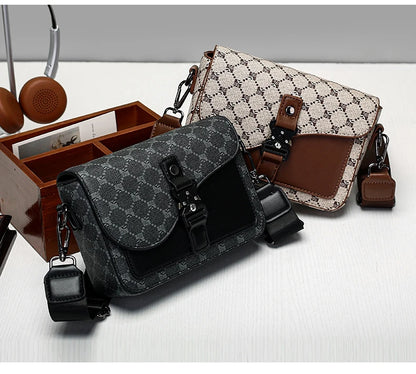 High-End Casual Shoulder Bag for Commuting Business Waterproof Daily Sling Bag Fashionable Jacquard Pattern Men's Crossbody Bag