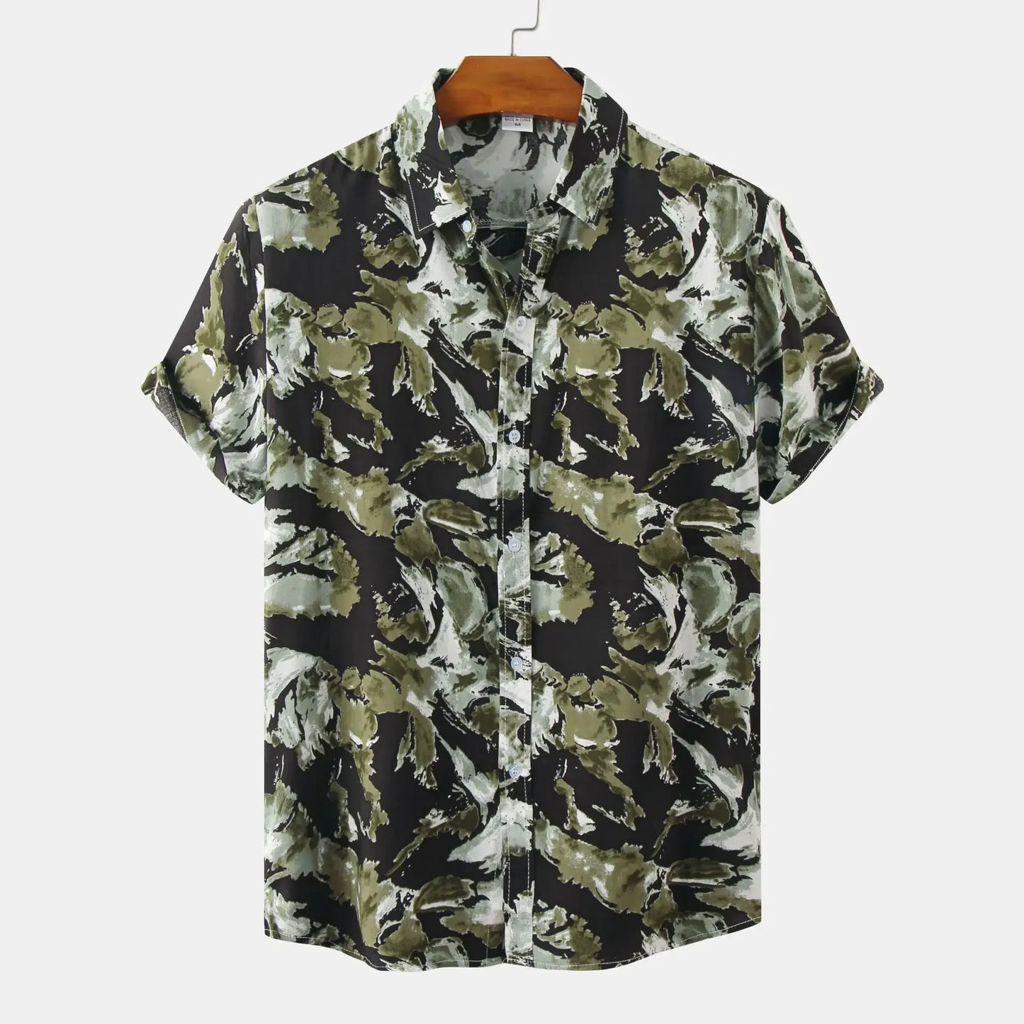 Hawaiian Summer Men's Casual Shirt Social Beach Style Short Sleeve Large Flower Print Chinese Resort Retro Loose Shirt