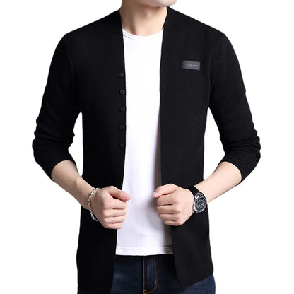 Men Spring Autumn Fashion Thin Sweater Coats Men Slim Fit V-Neck Cardigan Clothing Male Casual Knitted Jackets