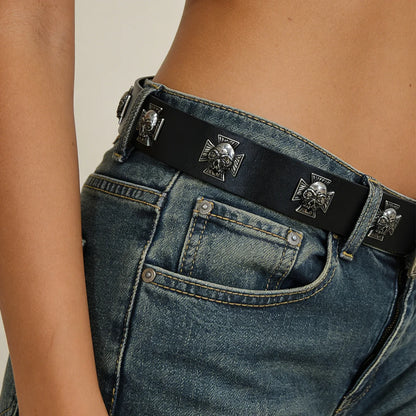New Rivet Belt Metal Belt Men And Women Punk Hardware Jeans Belt Y2K Belt PU Leather Wide Adjustable Women's Belt Accessories