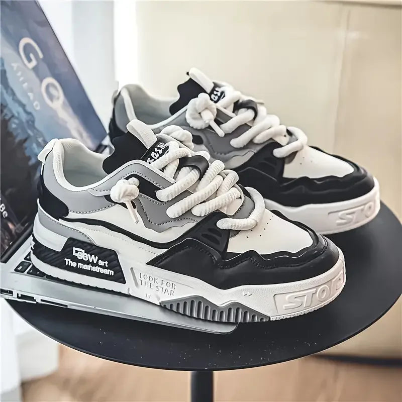1 pair of men's sports and casual shoes, outdoor versatile flat shoes, trendy vacation casual shoes