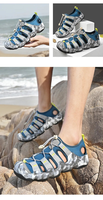 Brand Summer Men's Sandals Fashion Design Beach Men Sandals Outdoor Couple Wading Sandals Non-slip Flat Men Sneakers Size 36-46