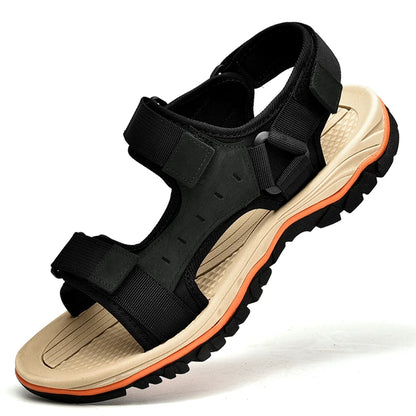 Summer Men's Genuine Leather Sandals Outdoor Roman Sandals Beach Anti slip Casual Lightweight Open Toe Boys' Sports Sandals