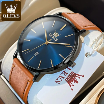 OLEVS 5869 Original Brand Fashion Men's Watch Simplicity Dial Trendy Quartz Watch Waterproof Date Milanese Mesh Belt  Wristwatch