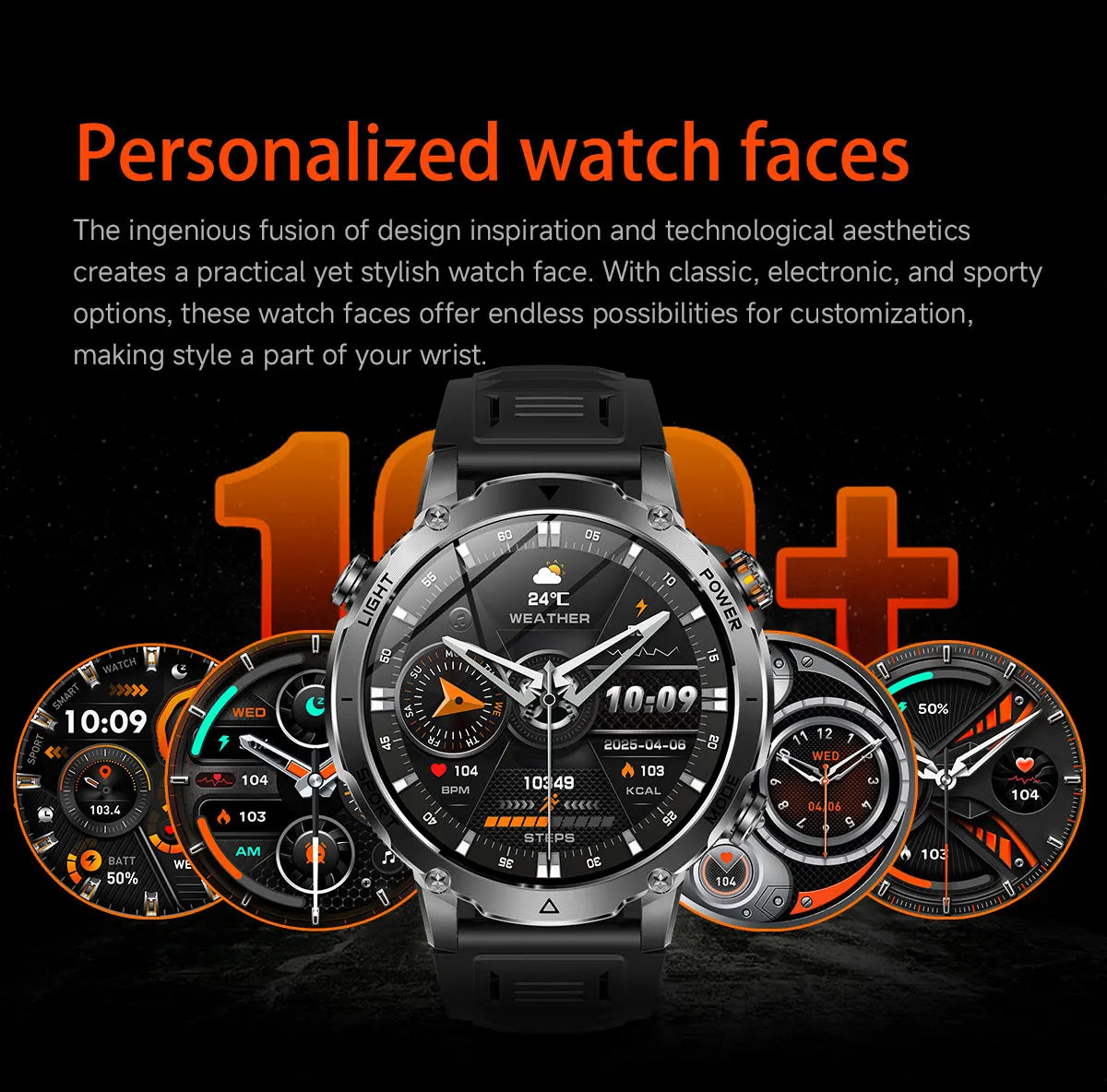 2026 New Military 1400mAh Battery Smart Watch Men Outdoor Flashlight 10ATM Waterproof Heart Rate Bluetooth Call Sports Bracelets