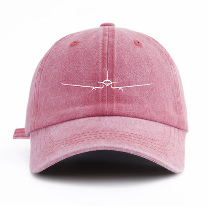 1pc Airplane Print Washed Baseball Cap for Adults,Minimalist Retro Style Casual Soft Adjustable Dad Hat,Perfect As Gift