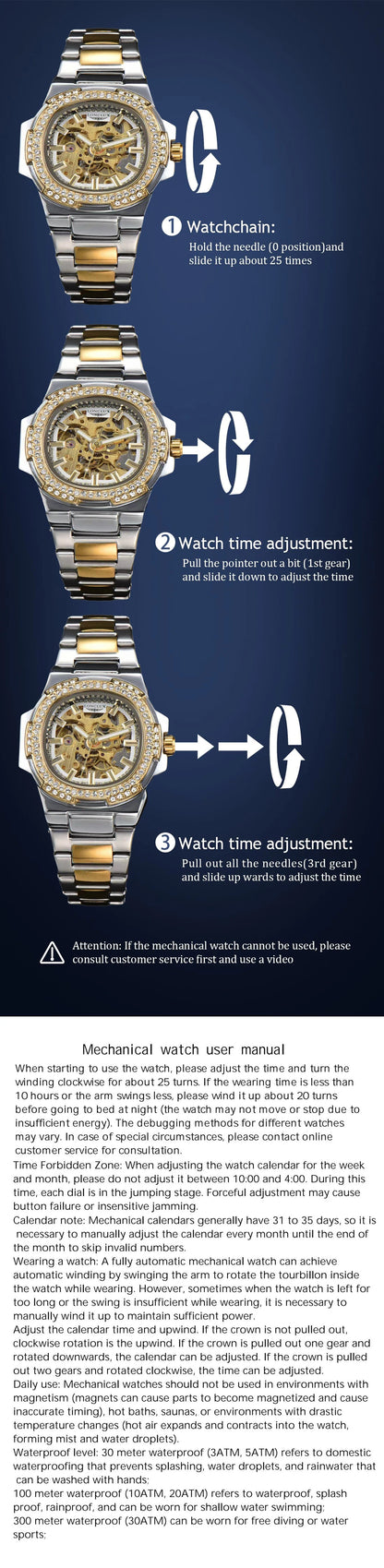 LONGLUX Automatic Man Watch Luxury Stainless Steel Wholesale Mechanical Wristwatches Skeleton Waterproof Diamond Watch Man Watch
