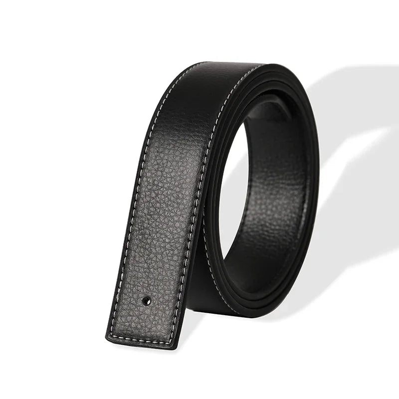 Luxury Brand Belts No Buckle Men High Quality Pin Smooth Buckle Male Straps without Buckle  PU Leather Waistband No Buckle 3.8cm