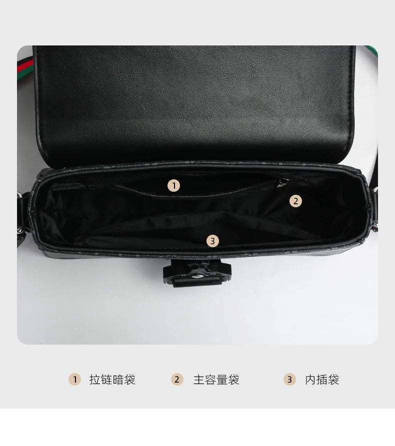 Luxury Plaid Crossbody Bags Men Fashion Buckle Flap Men's Crossbody Bag Casual Shoulder Bag Male Waterproof Business Sling Bags