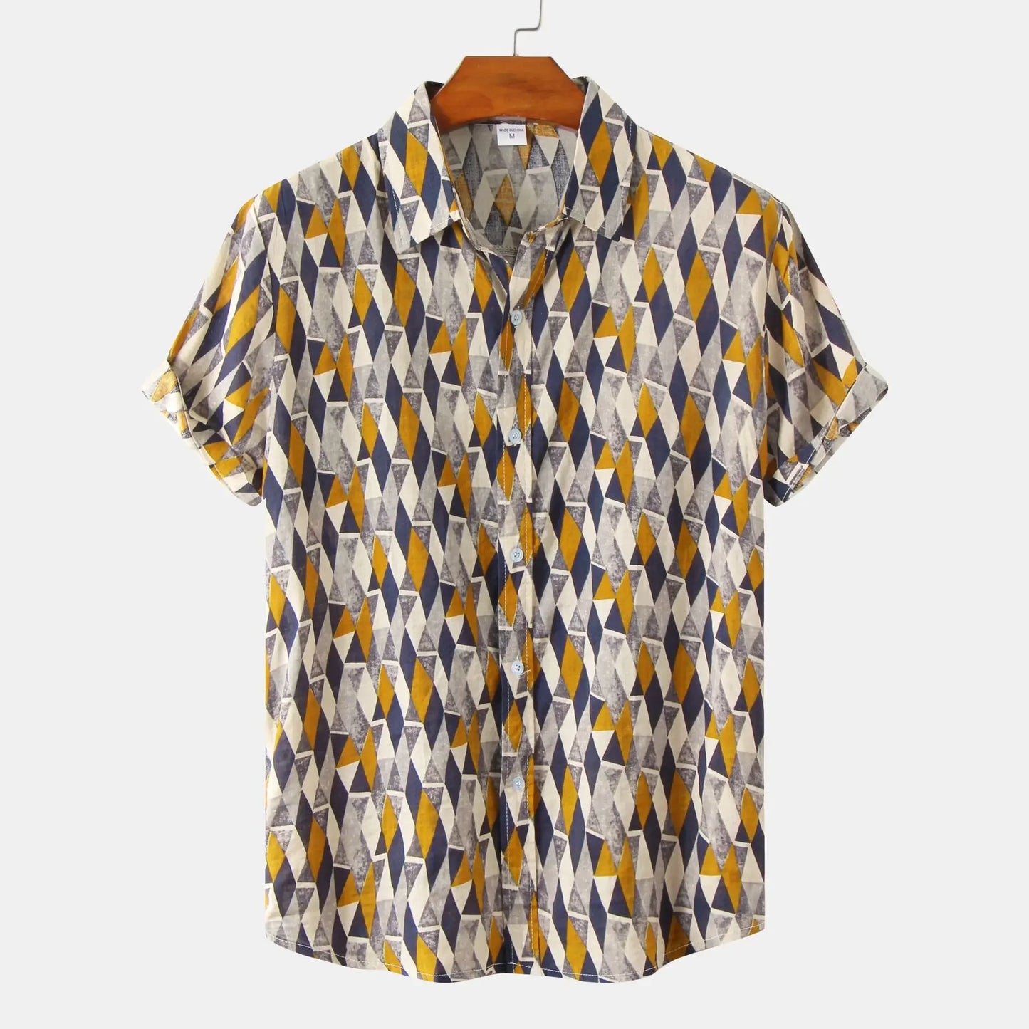 Hawaiian Summer Men's Casual Shirt Social Beach Style Short Sleeve Large Flower Print Chinese Resort Retro Loose Shirt