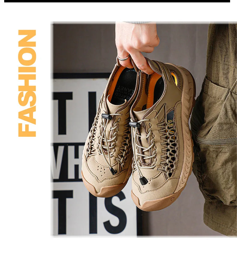 Men's Sandals Summer New Wear-resistant Breathable Simple White Sole Men's Beach Shoes