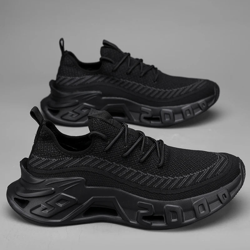 Trendy Men's Easiest for Match Breathable New Sports Shoes - Breathable Woven Upper with Striped Design, Lightweight and Plaid, Sports Shoes for Running, and Training Wear