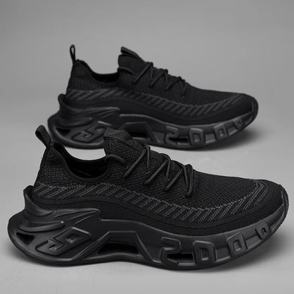 Trendy Men's Easiest for Match Breathable New Sports Shoes - Breathable Woven Upper with Striped Design, Lightweight and Plaid, Sports Shoes for Running, and Training Wear