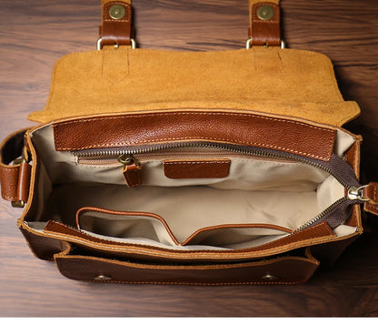 NUKA High Quality Top-Grain Cowhide Crossbody Bag Retro Unisex Messenger Bag Luxury Shoulder Bag Genuine Leather Cambridge Bags