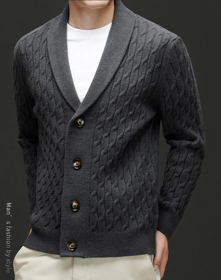 New Winter and Autumn Men's Wool Knitted Cardigan Trendy Loose-fitting Thick Style Pullover Casual Men's Clothing Coat Sweater