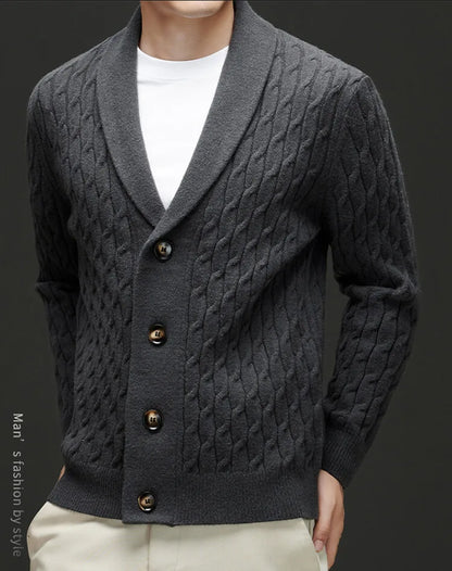 New Winter and Autumn Men's Wool Knitted Cardigan Trendy Loose-fitting Thick Style Pullover Casual Men's Clothing Coat Sweater