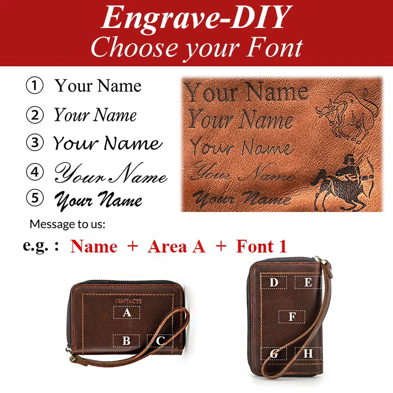 CONTACT'S Genuine Leather Key Wallets Key Chain Holder Full Grain Leather AirTag Slot Male Mini Wallets Key Pouch Card Holders
