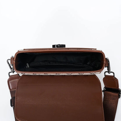 High-End Casual Shoulder Bag for Commuting Business Waterproof Daily Sling Bag Fashionable Jacquard Pattern Men's Crossbody Bag