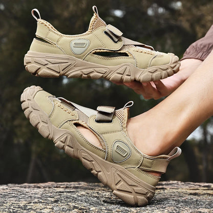 Comfort Men Mesh Sandals Lightweight Summer Shoes Outdoor Quick-Dry Wading Aqua Shoes Non-Slip Travel Beach Flats  Daily Sandals