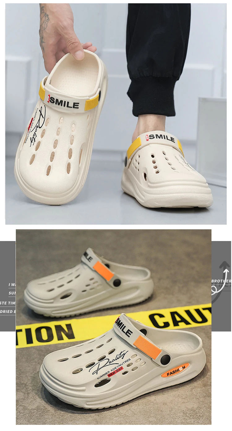 Classic Summer Clogs Men Slippers Breathable Garden Shoes Outdoor Comforty Beach Slippers Home Slippers Antiskid Slippers