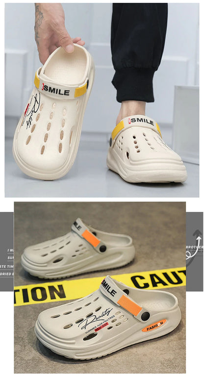 Classic Summer Clogs Men Slippers Breathable Garden Shoes Outdoor Comforty Beach Slippers Home Slippers Antiskid Slippers