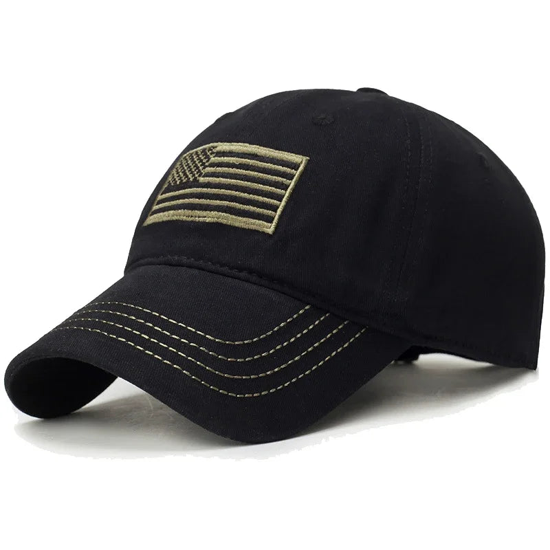 American Flag Embroidered Cotton Adjustable Soft Top Baseball Cap Sun Hat Trucker Caps Dad Hats